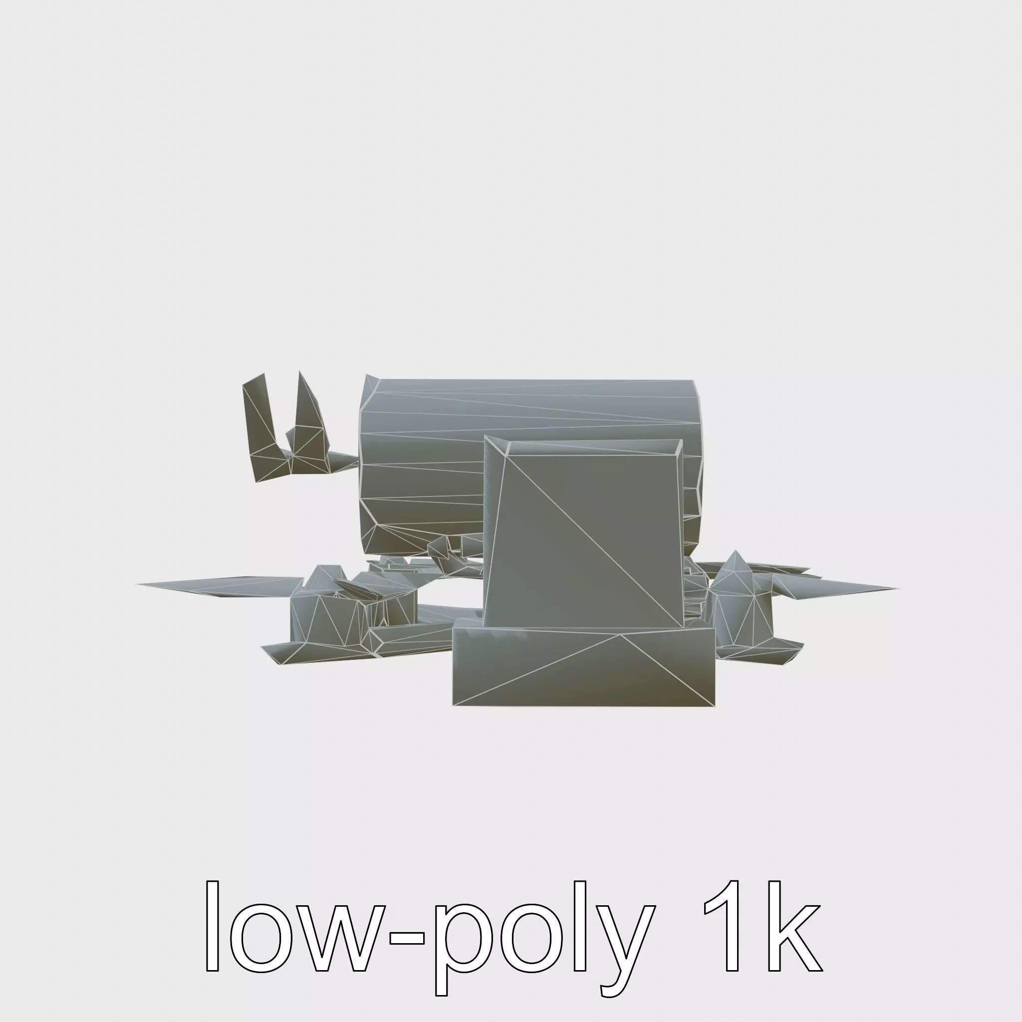 Quadcopter Drone with Camera and Accessories Low-poly 3D model_0