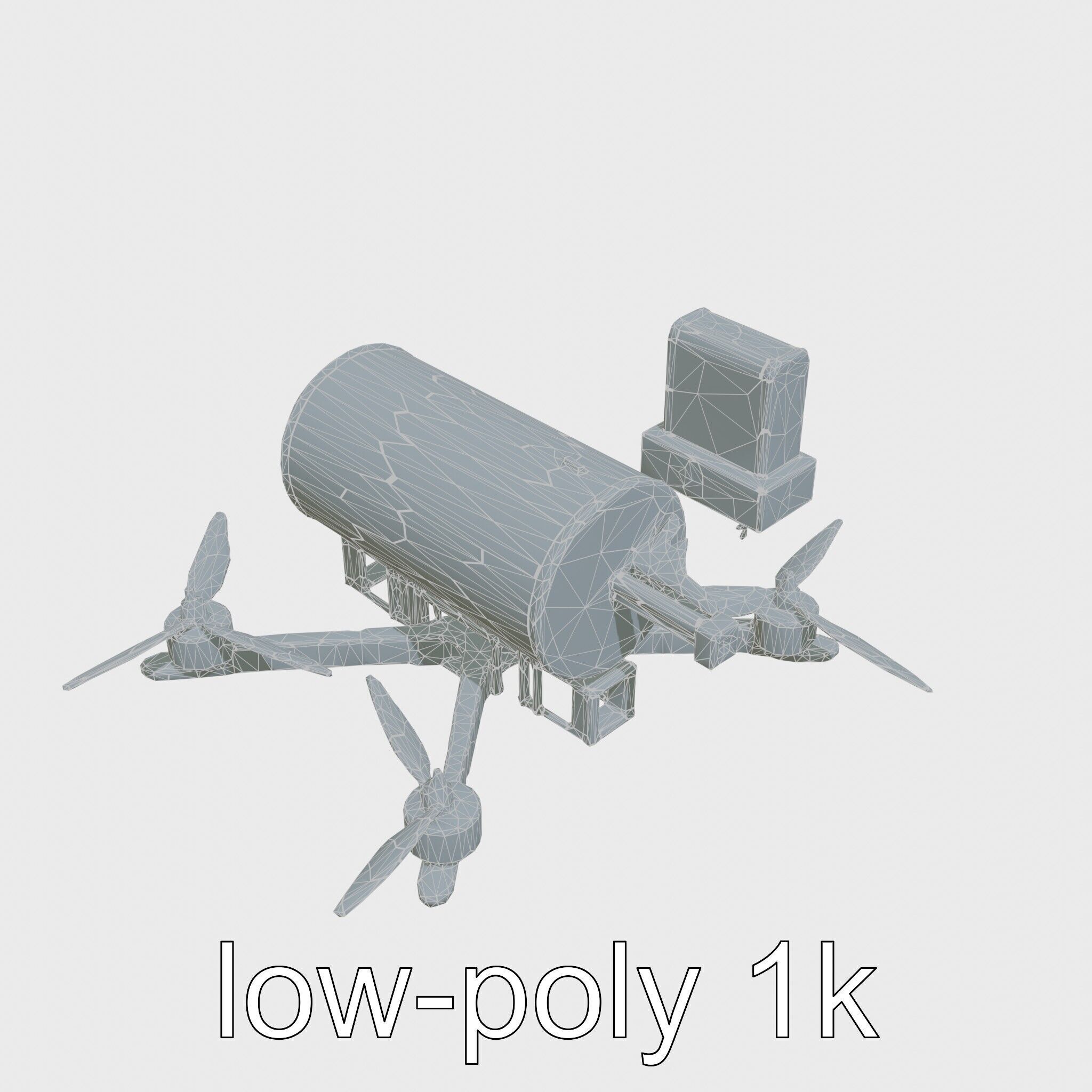 Quadcopter Drone with Camera and Accessories Low-poly 3D model_10