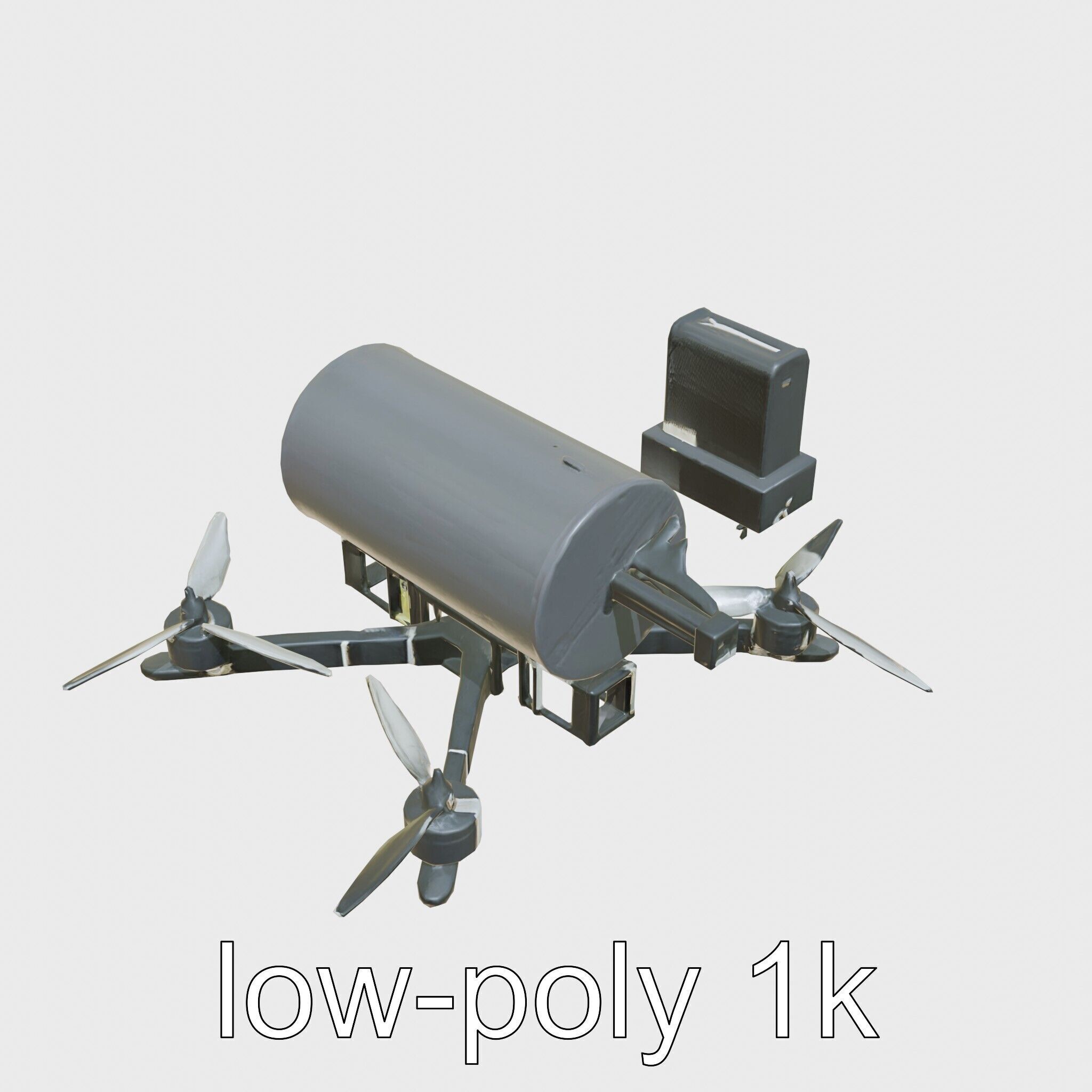 Quadcopter Drone with Camera and Accessories Low-poly 3D model_3