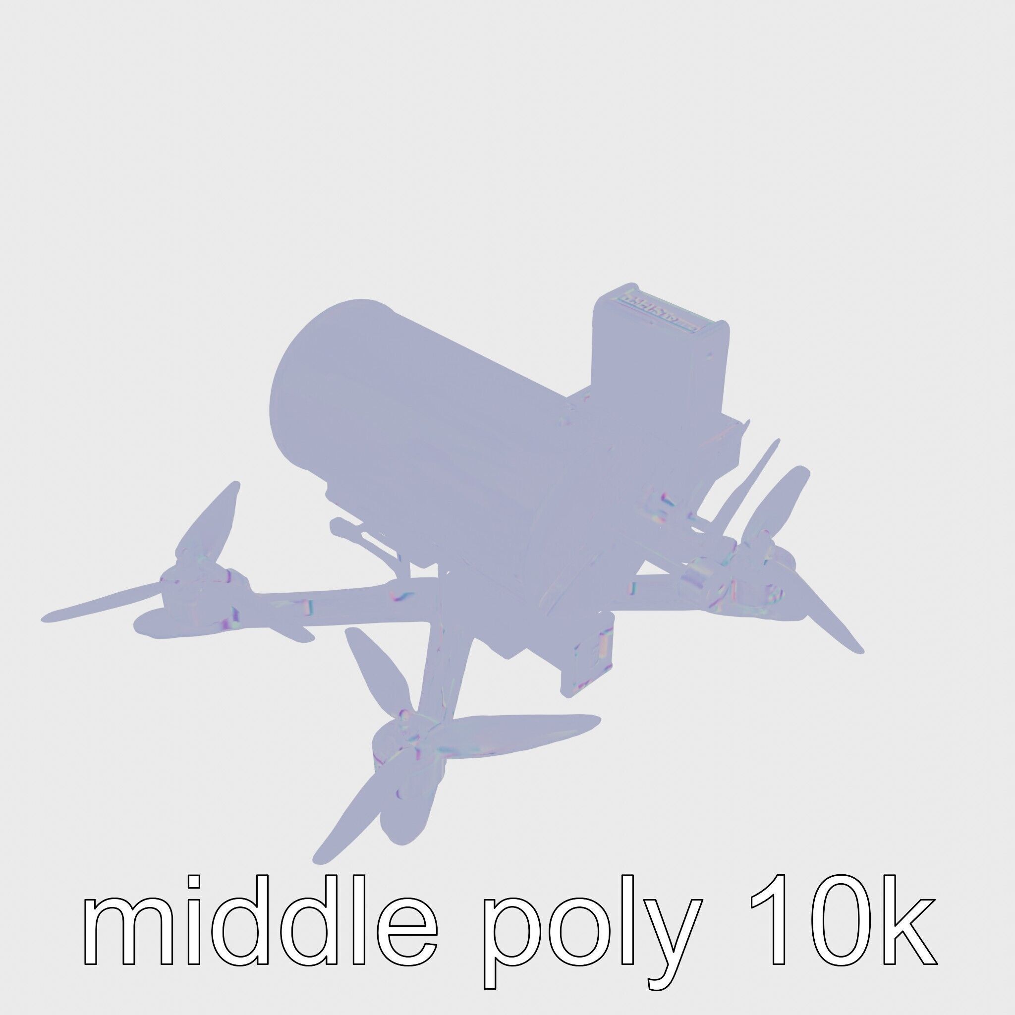 Quadcopter Drone with Camera and Accessories Low-poly 3D model_27