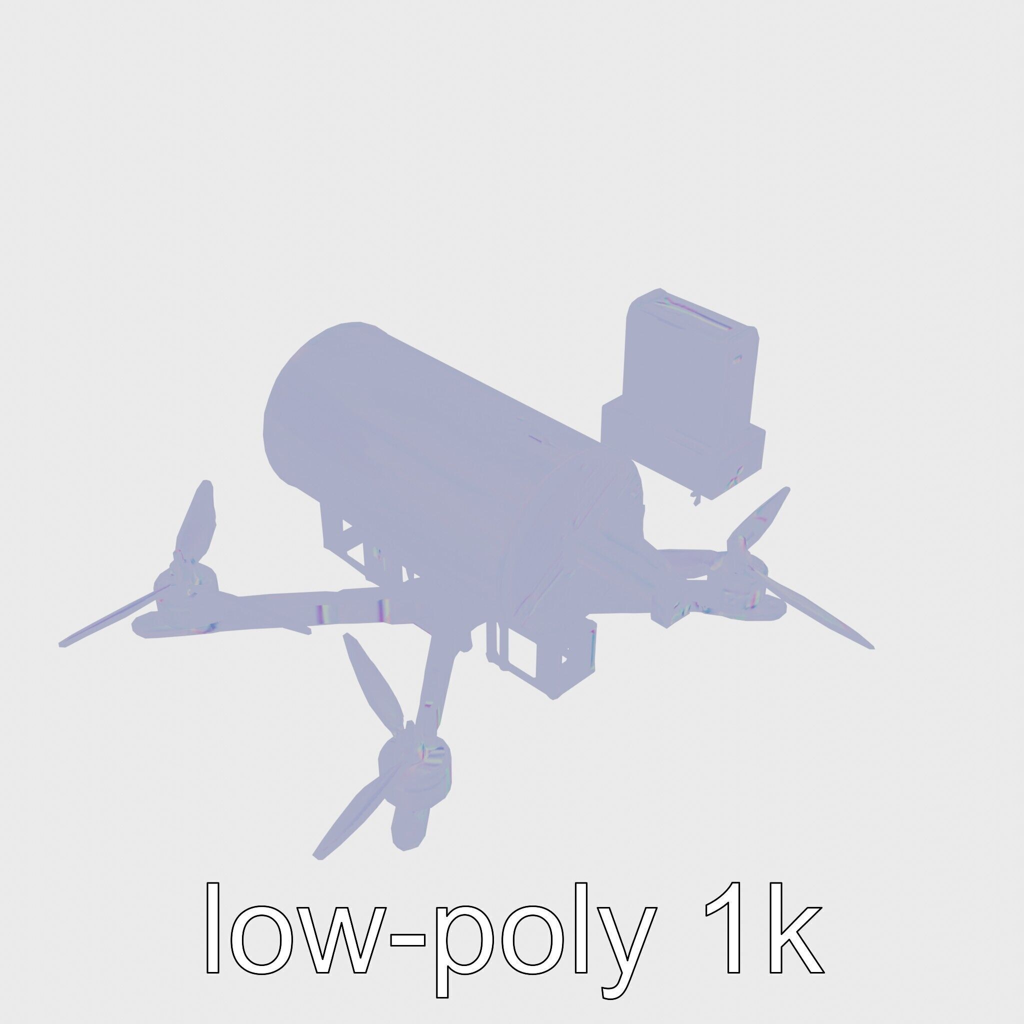 Quadcopter Drone with Camera and Accessories Low-poly 3D model_29