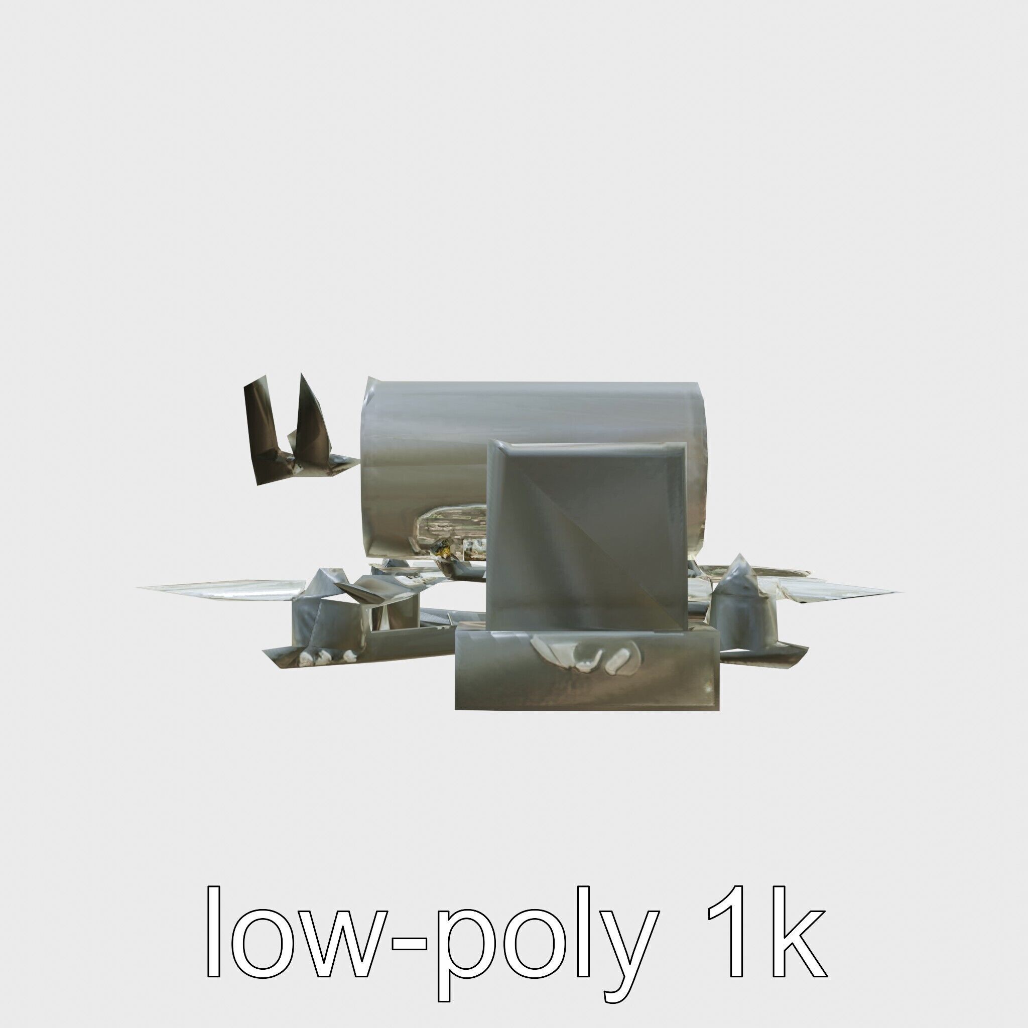 Quadcopter Drone with Camera and Accessories Low-poly 3D model_16