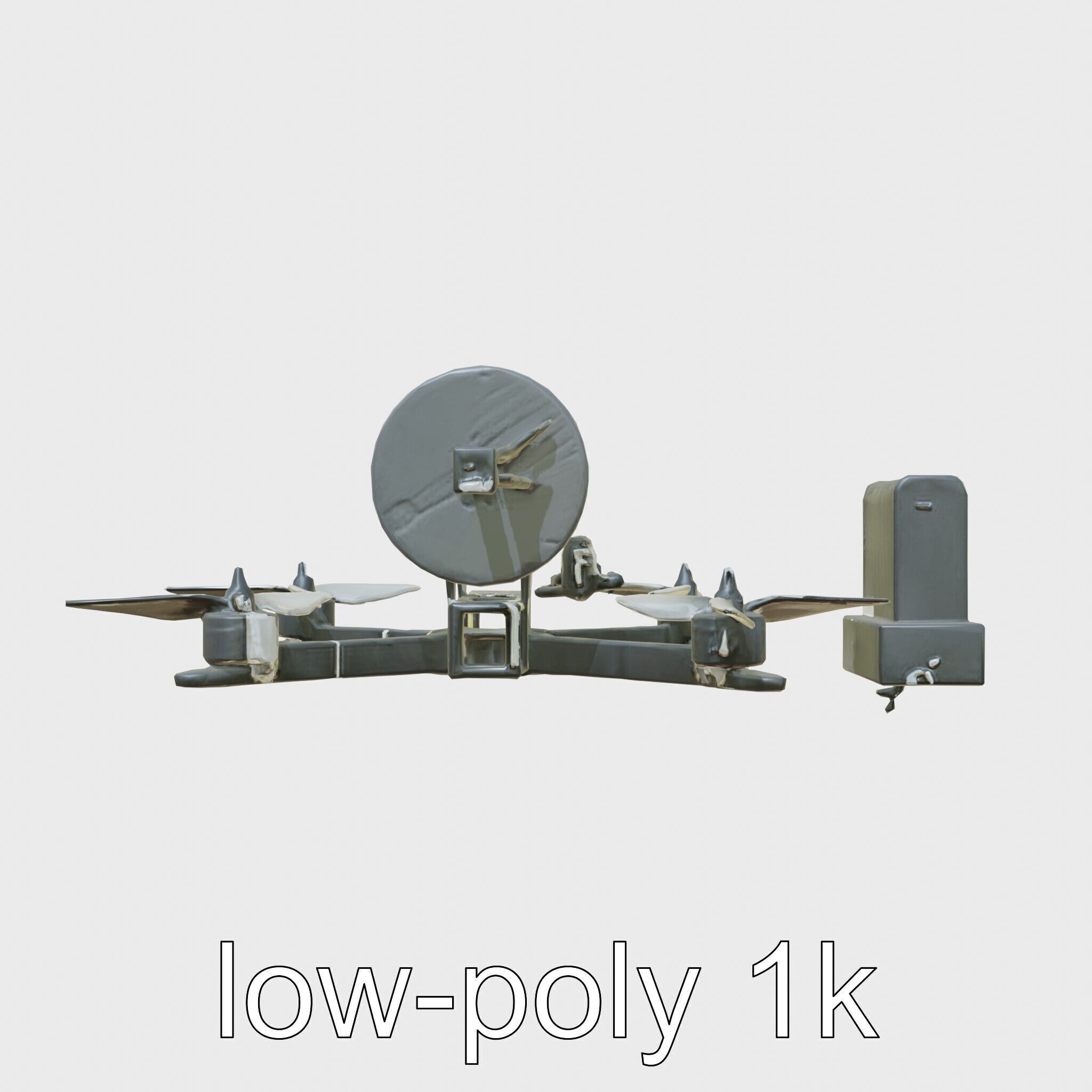 Quadcopter Drone with Camera and Accessories Low-poly 3D model_2