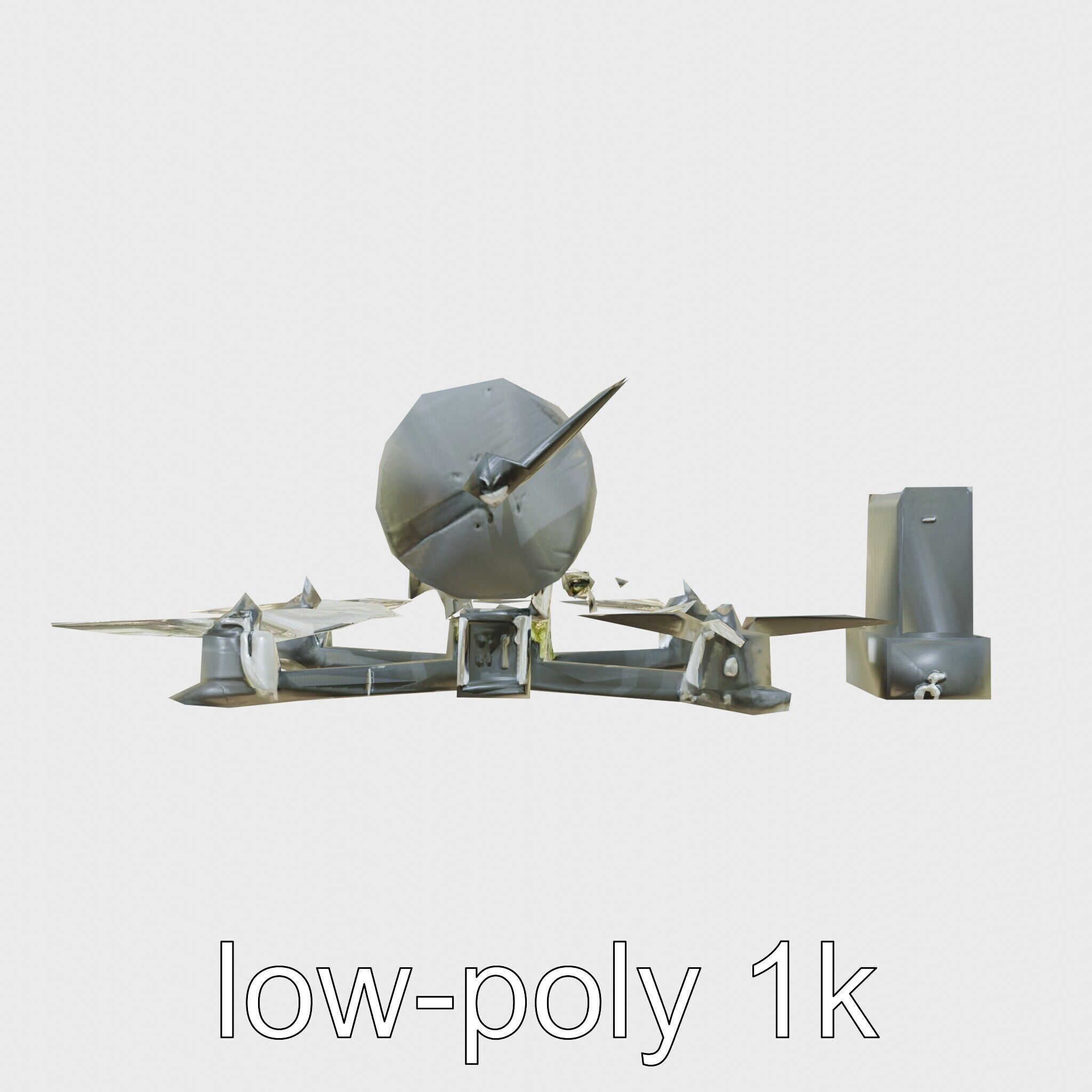 Quadcopter Drone with Camera and Accessories Low-poly 3D model_22