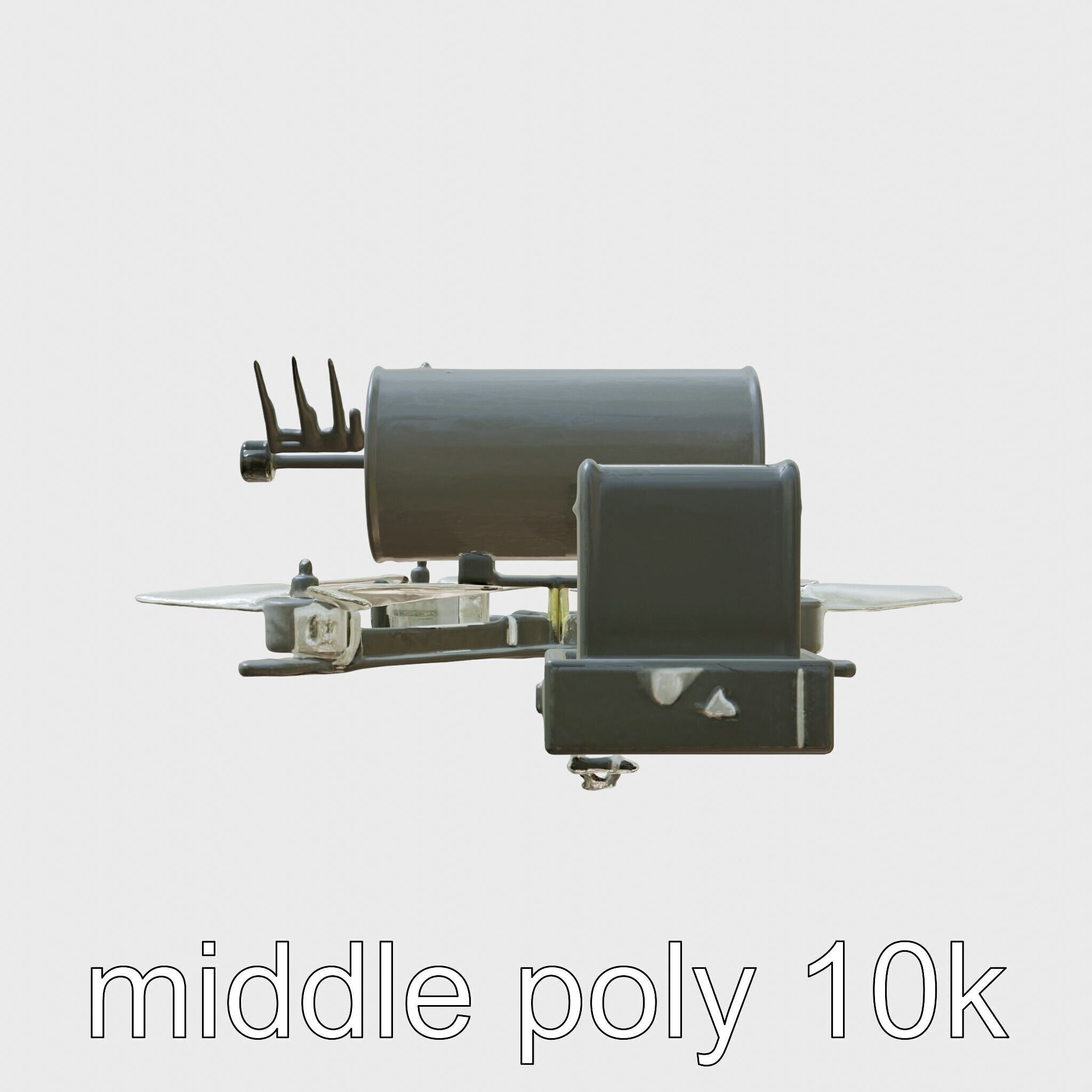 Quadcopter Drone with Camera and Accessories Low-poly 3D model_11