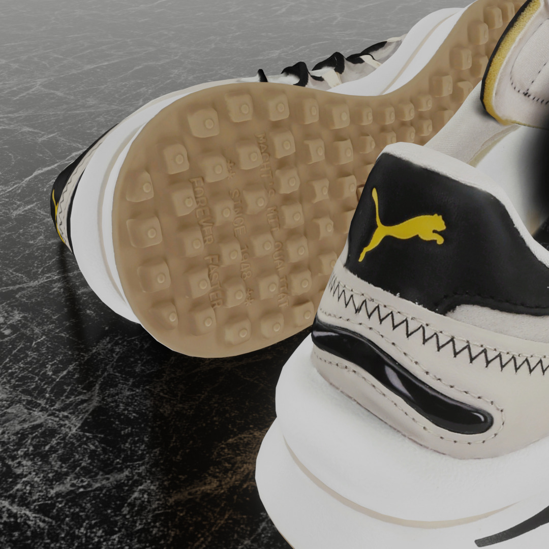 PUMA LACE RIDER 3D SHOES Low-poly 3D model_9