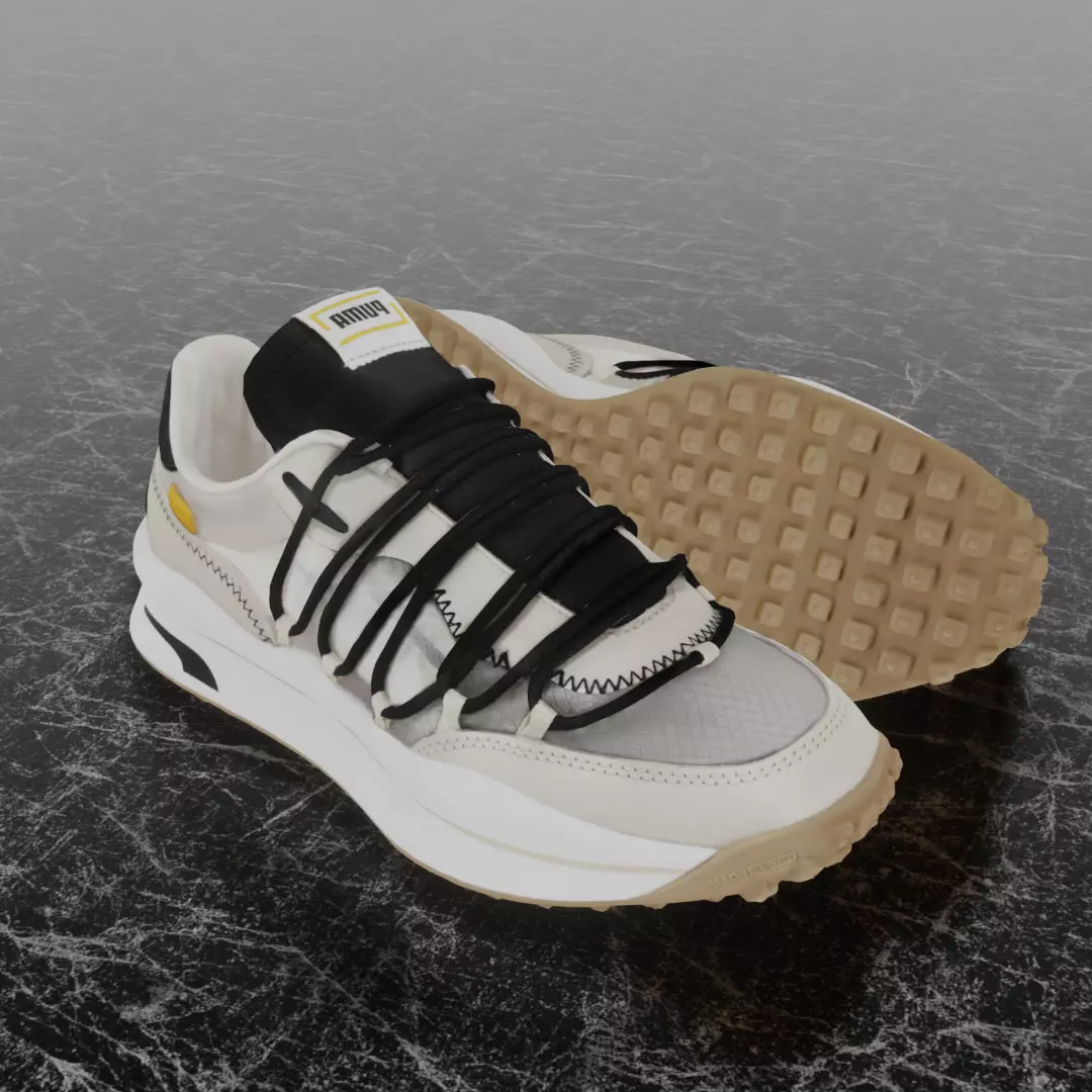 PUMA LACE RIDER 3D SHOES Low-poly 3D model_0