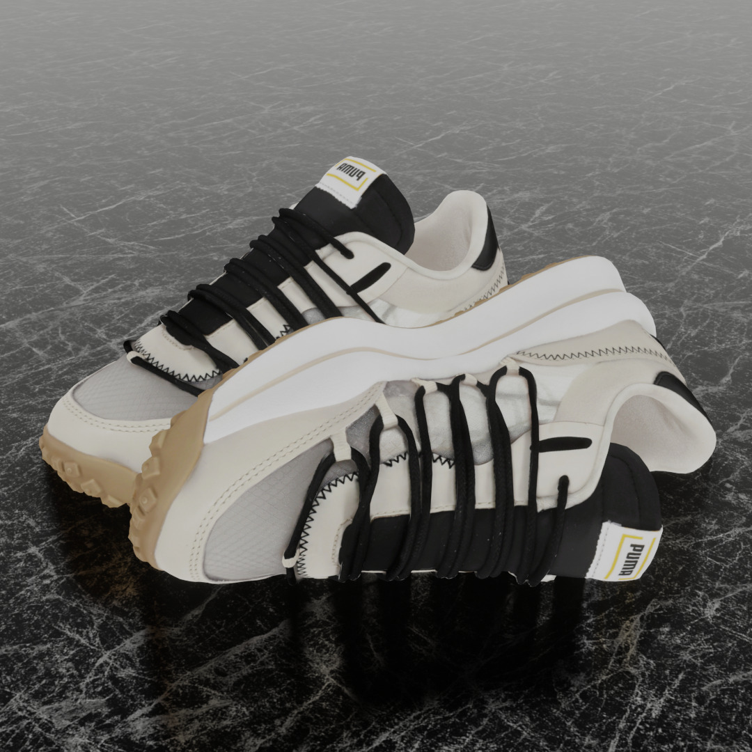 PUMA LACE RIDER 3D SHOES Low-poly 3D model_1