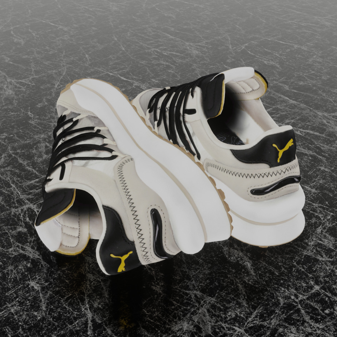 PUMA LACE RIDER 3D SHOES Low-poly 3D model_6