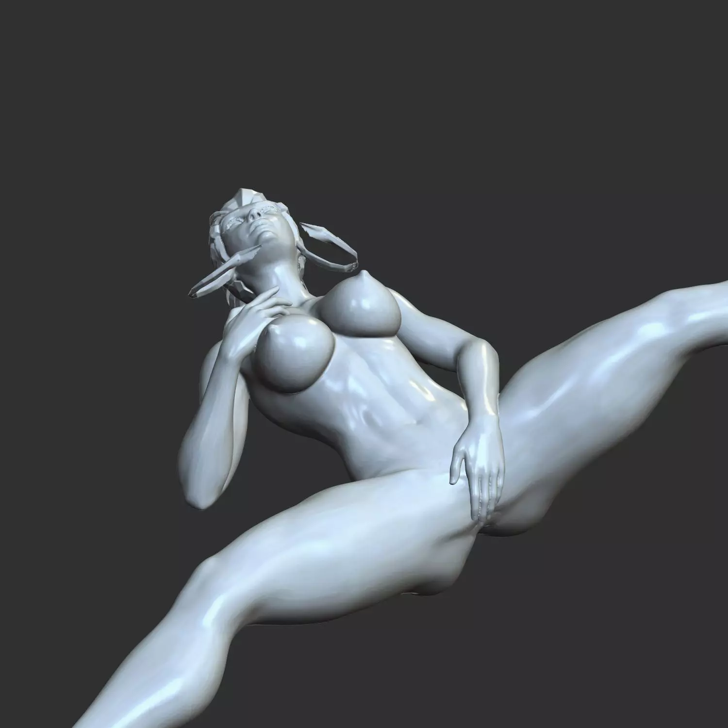 Sexy Anime Waifu Ideal Figure Sitting Erotic Pose 3D Print STL 3D print model_0
