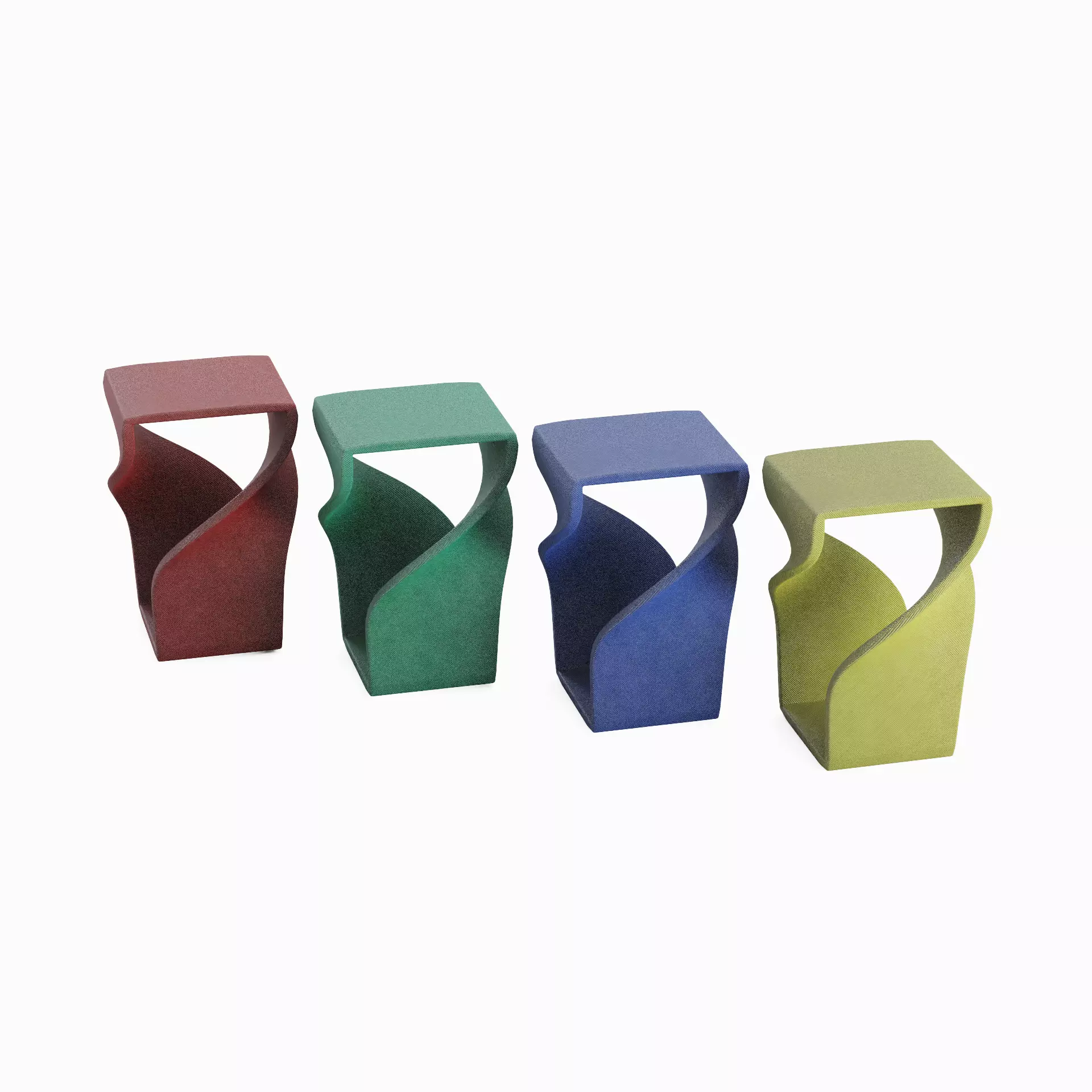 Twisted Stool for Childs Set Low-poly 3D model_0