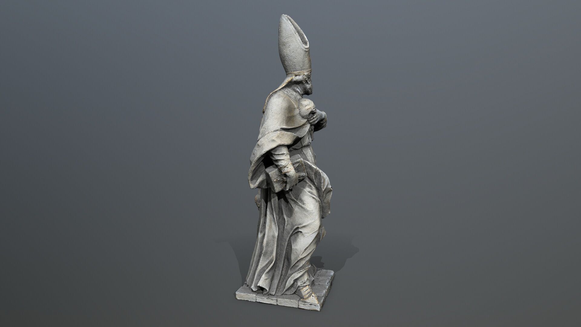 Man Statue Low-poly 3D model_6