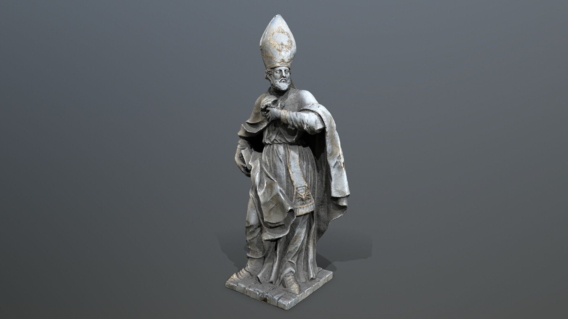 Man Statue Low-poly 3D model_1