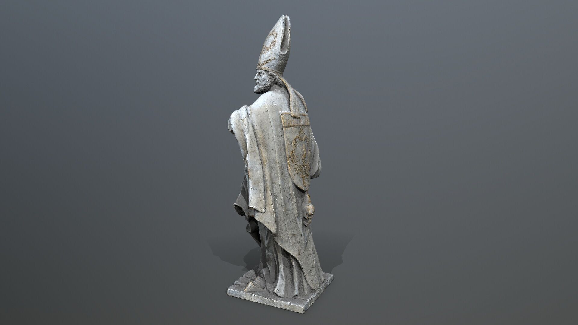 Man Statue Low-poly 3D model_3