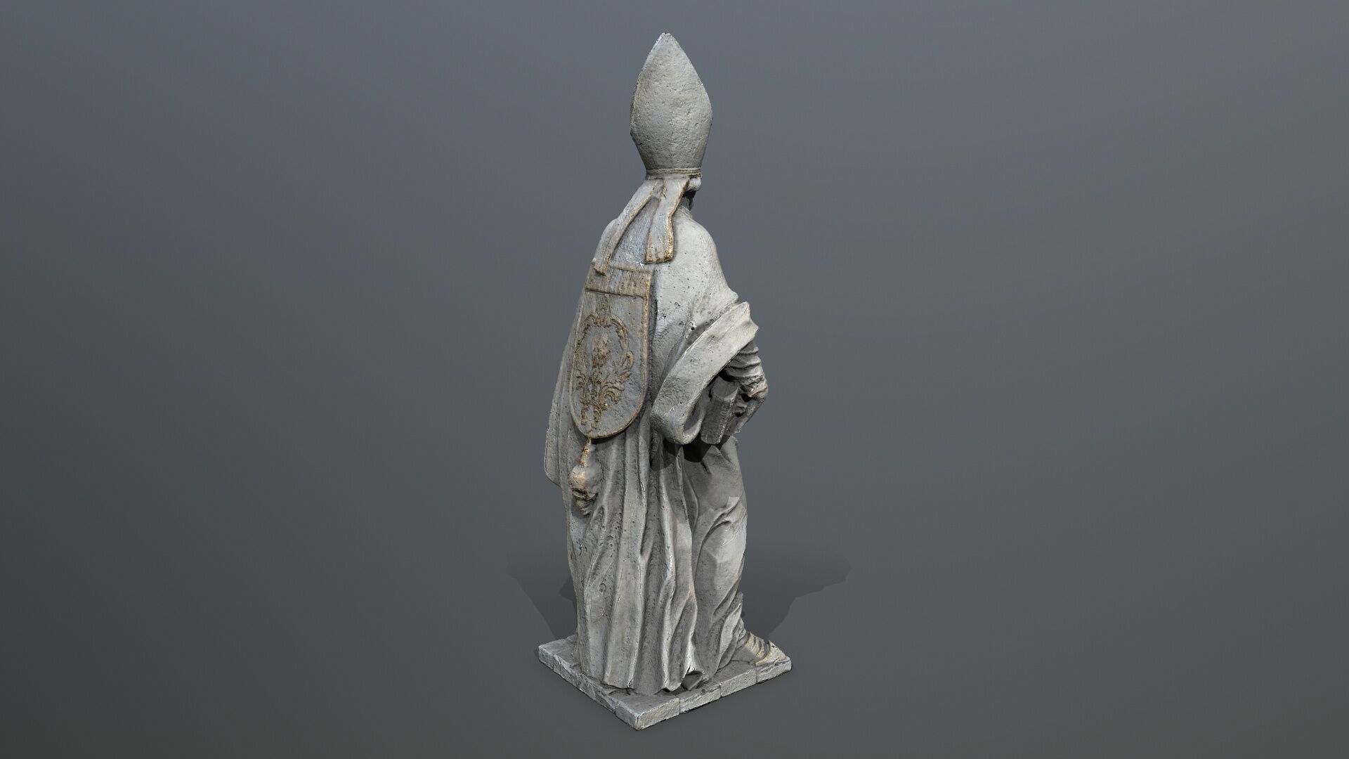 Man Statue Low-poly 3D model_5