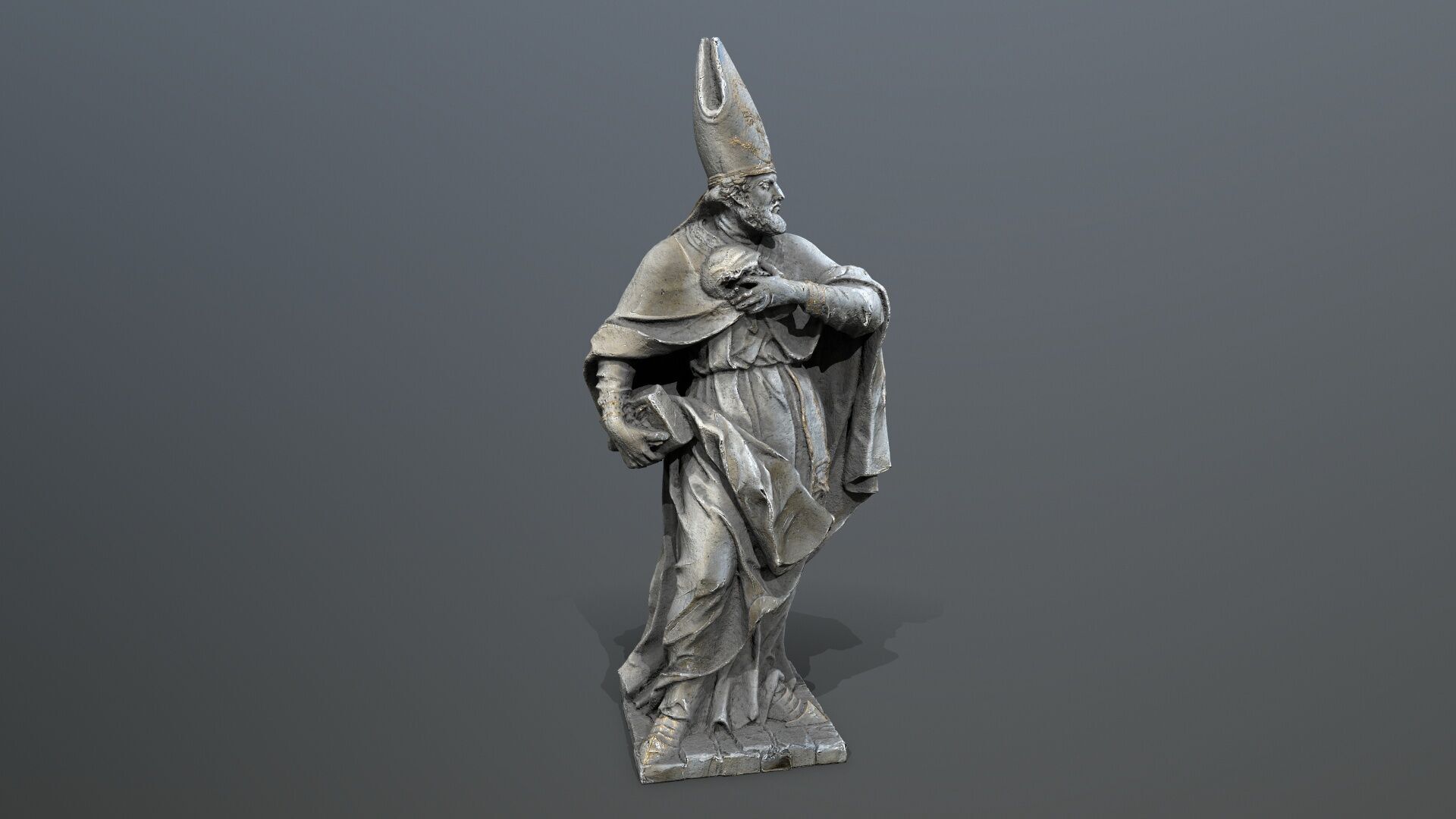 Man Statue Low-poly 3D model_7