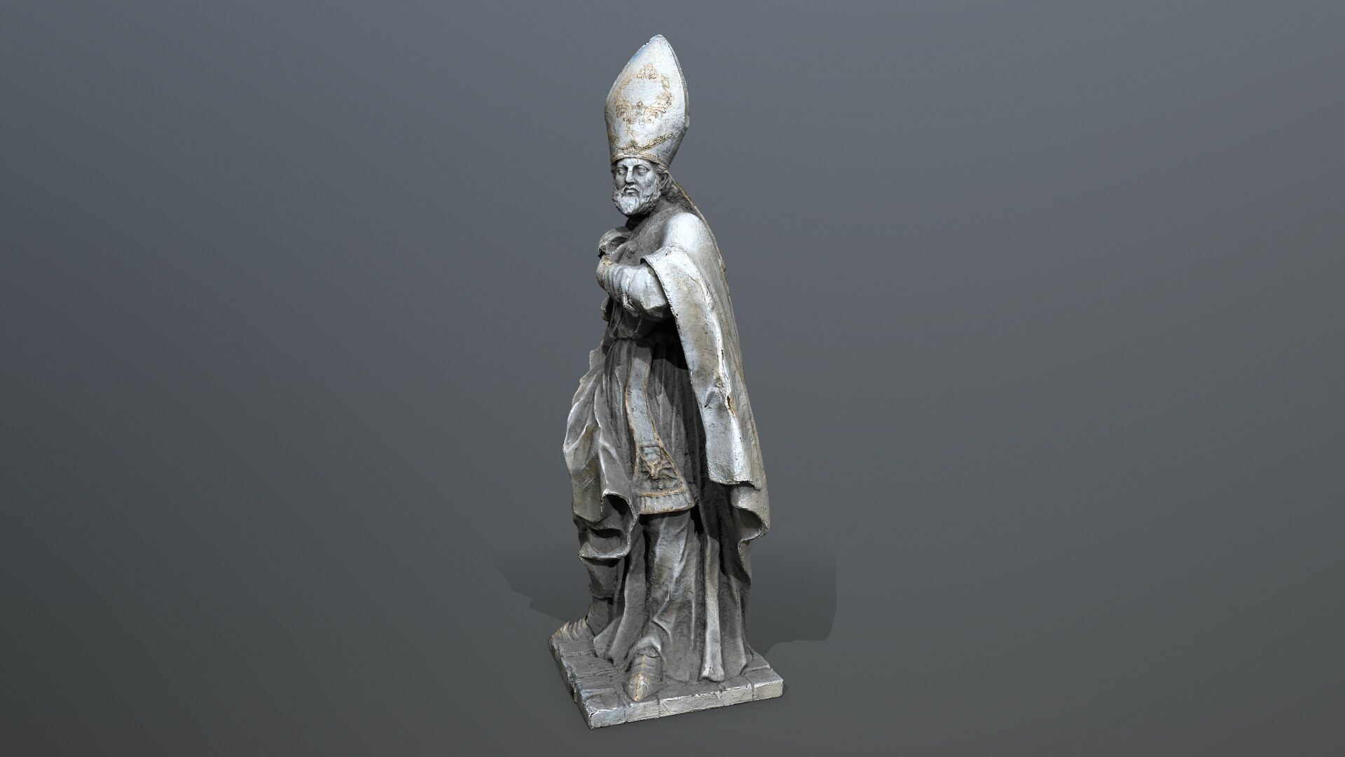 Man Statue Low-poly 3D model_2
