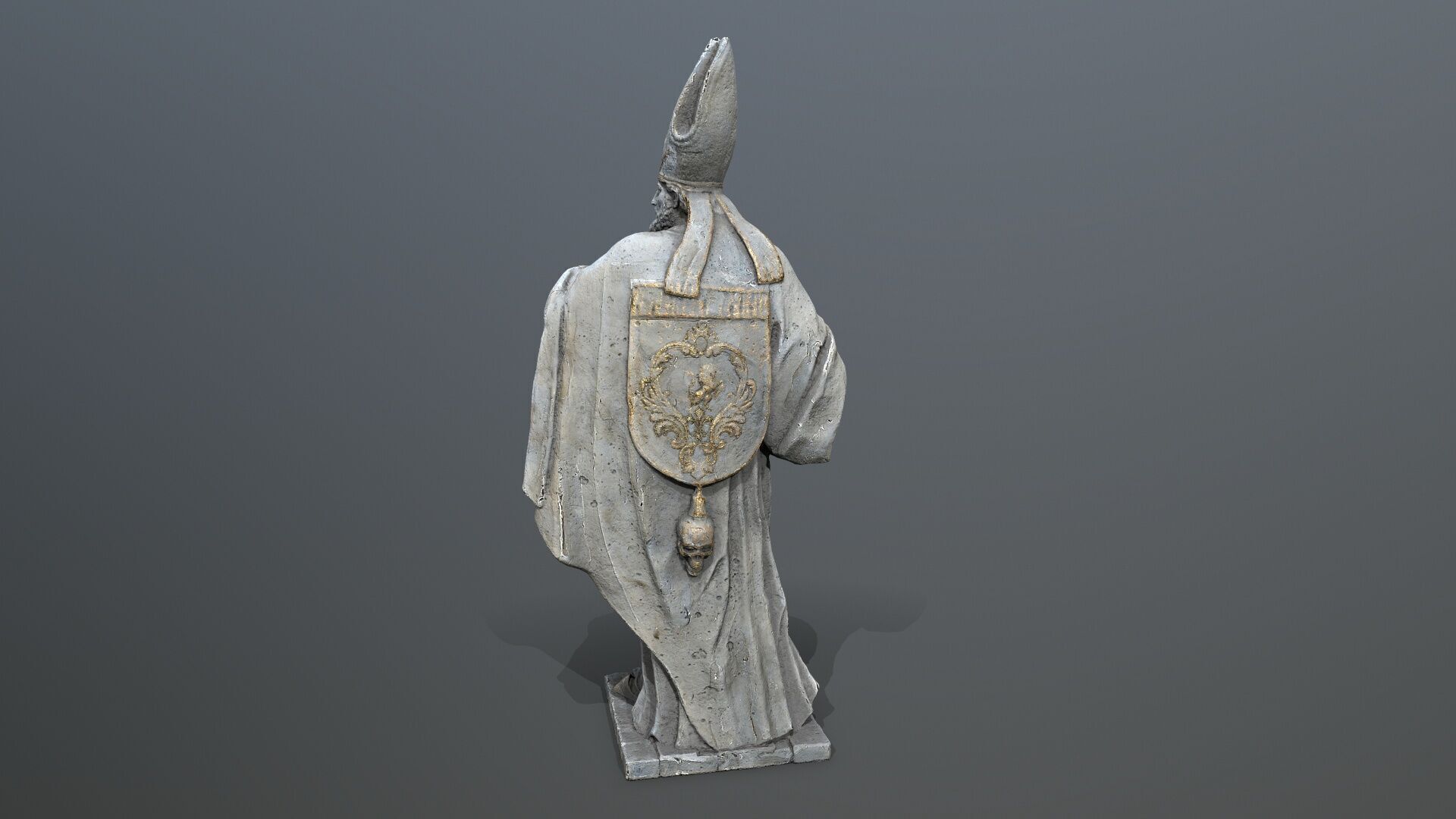 Man Statue Low-poly 3D model_4