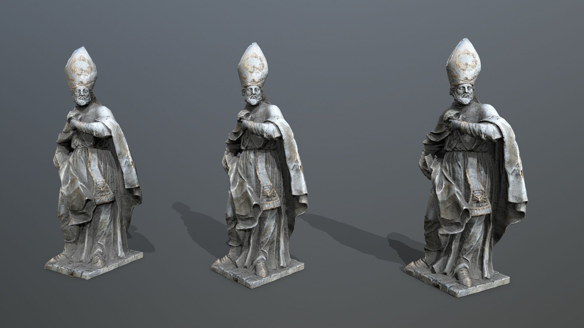 Man Statue Low-poly 3D model_9