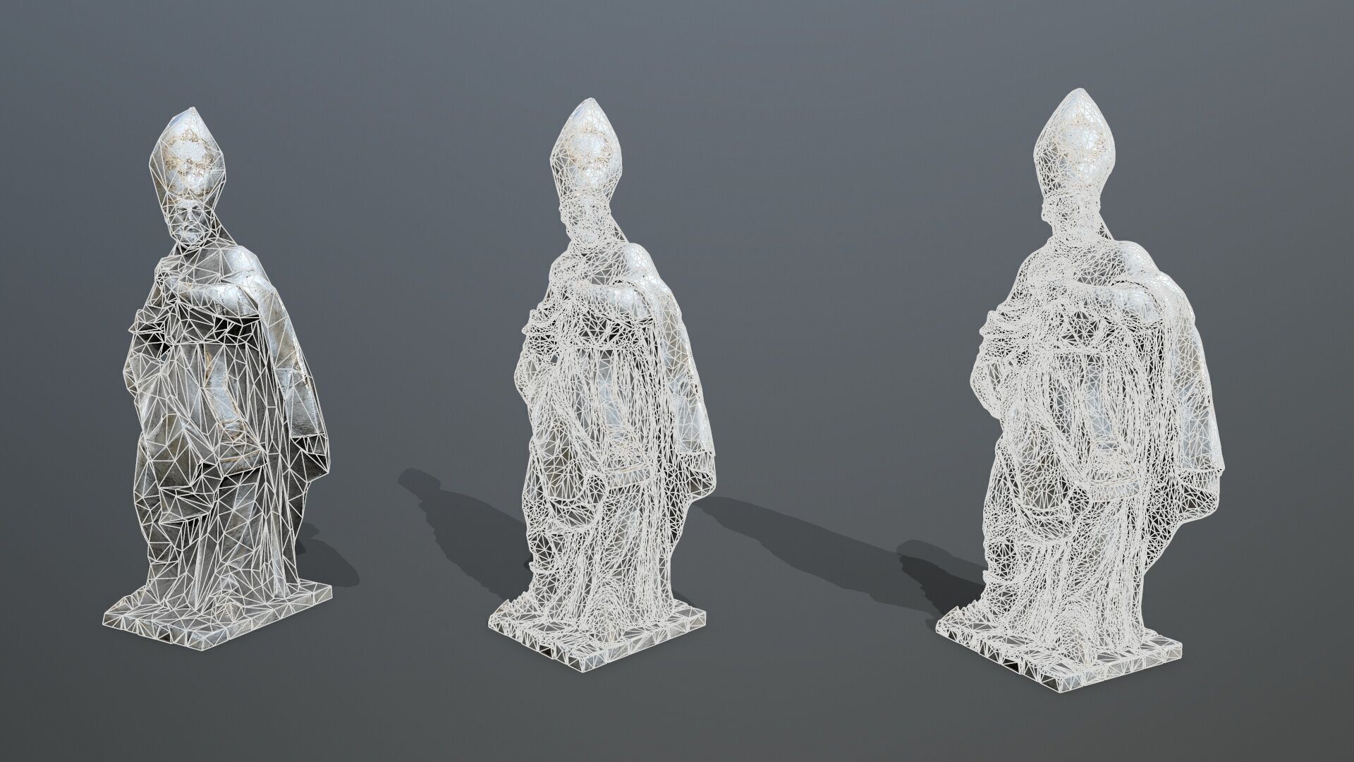 Man Statue Low-poly 3D model_10