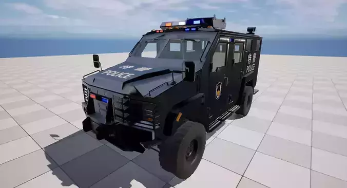 Chinese SWAT Truck Low-poly 3D model