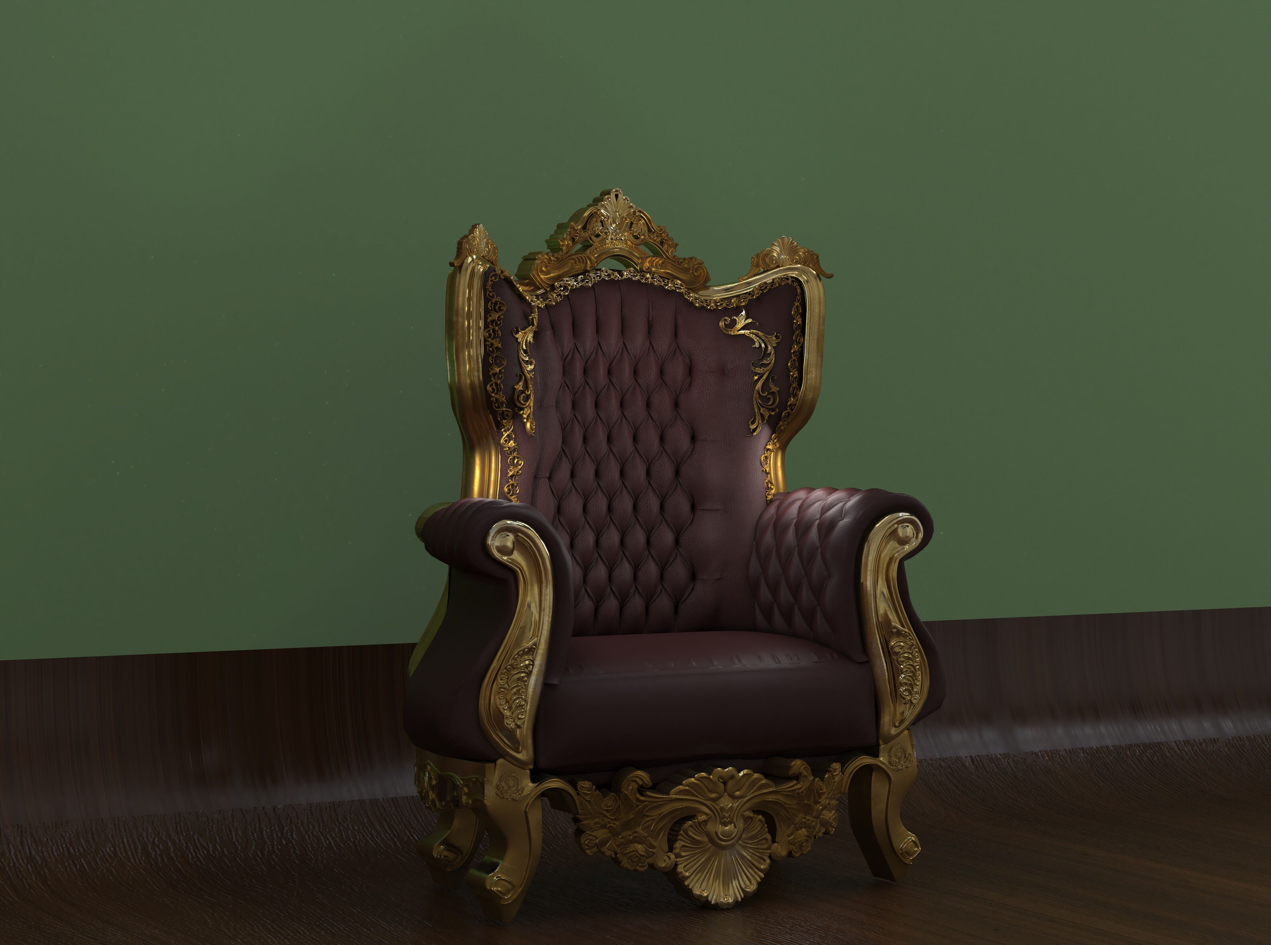 sofa classic 2 3D model_2