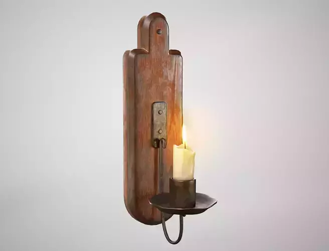 Medieval Wall Candle Lamp - Antique Rustic Candle Holder AAA