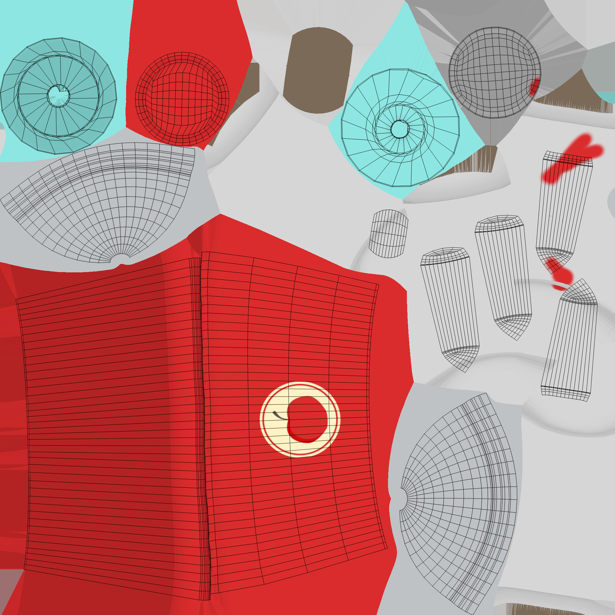 Low-Poly Cartoon Cup Paper 03 Low-poly 3D model_6