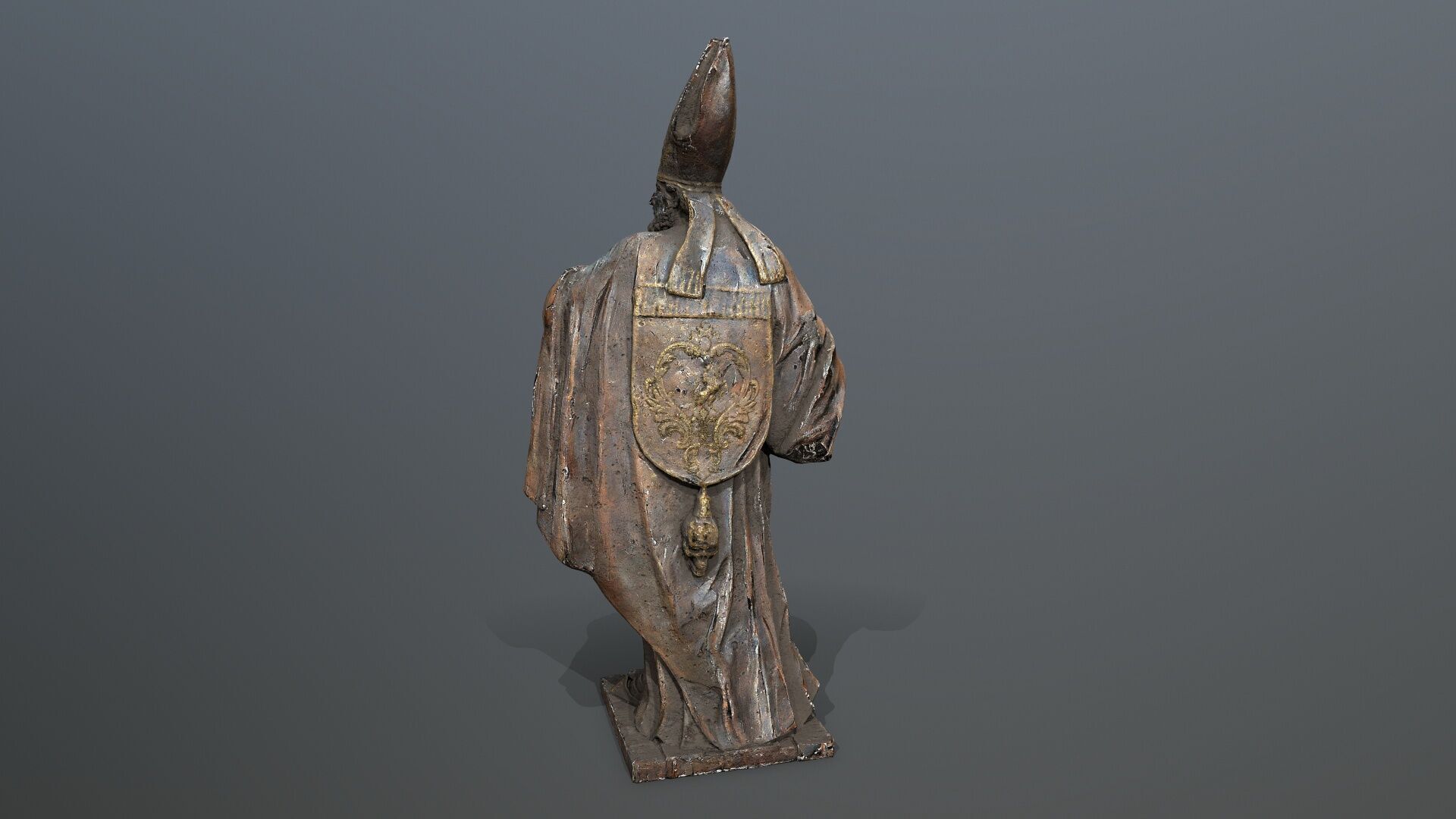 Man Statue Low-poly 3D model_4