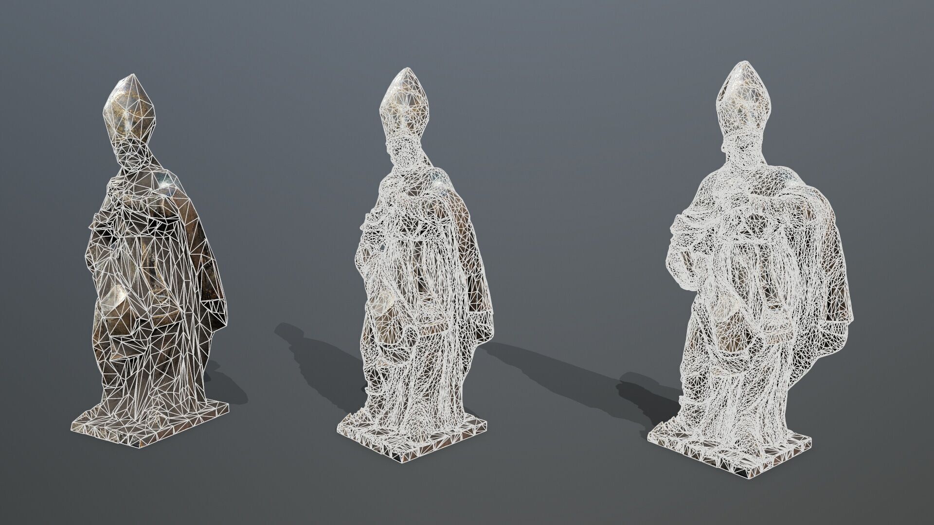 Man Statue Low-poly 3D model_10