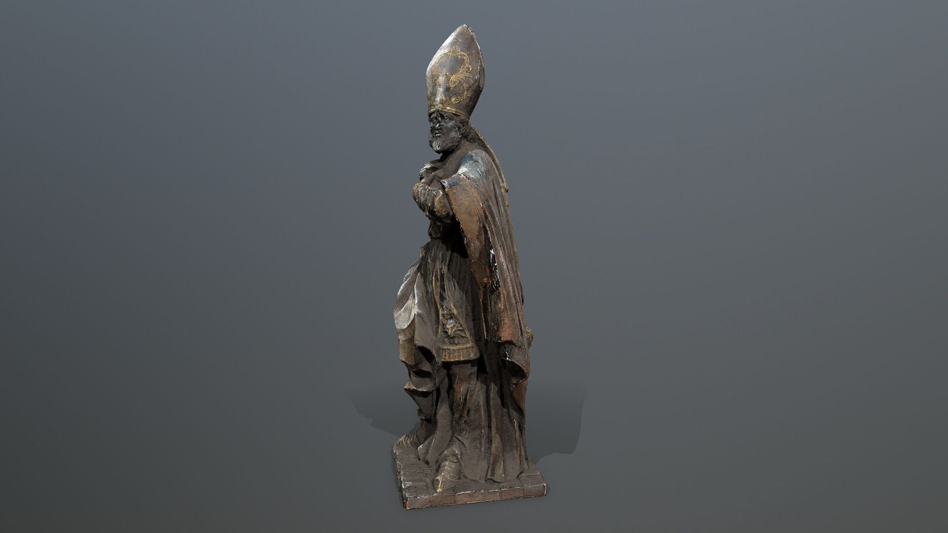 Man Statue Low-poly 3D model_2