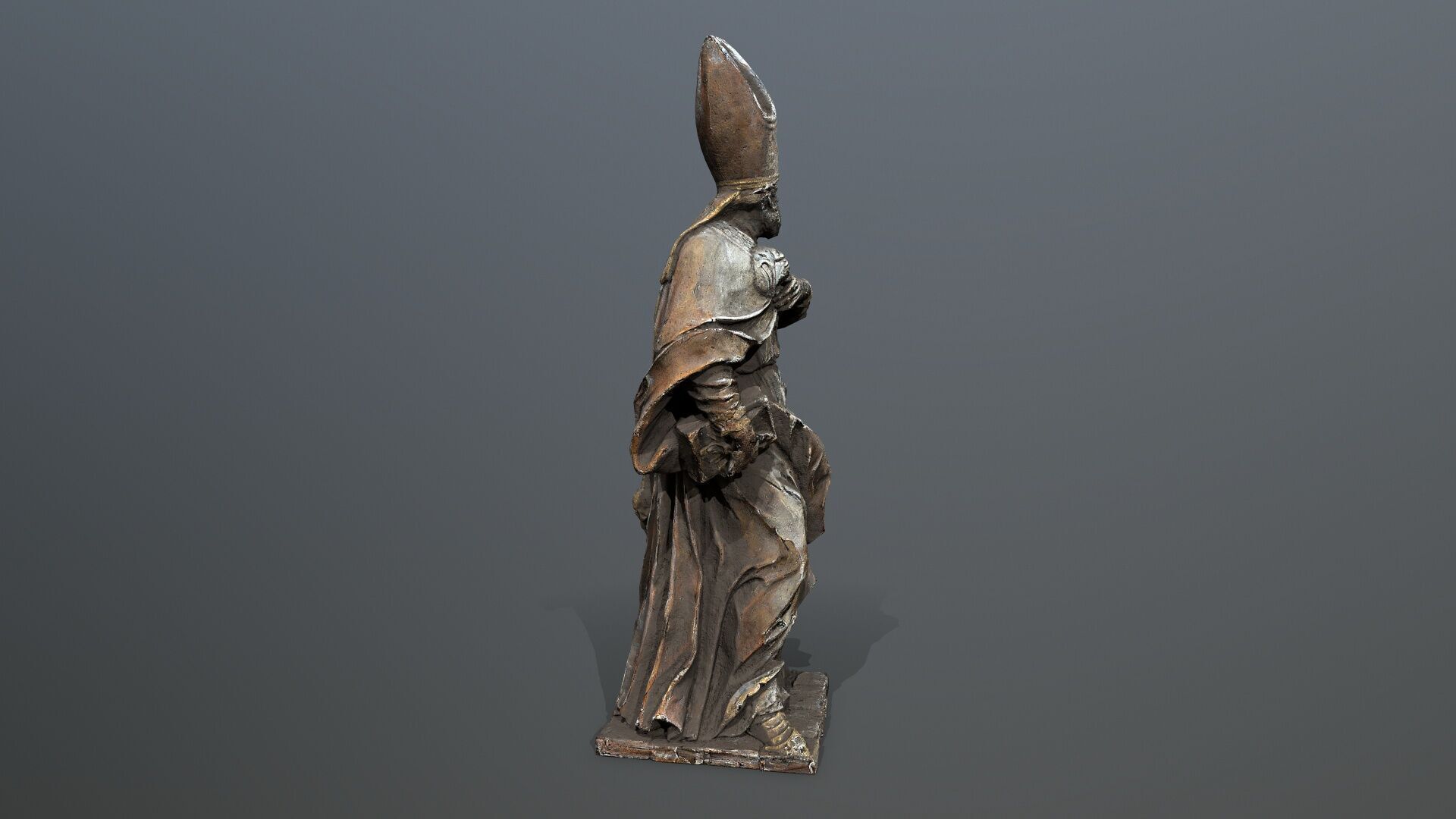 Man Statue Low-poly 3D model_6