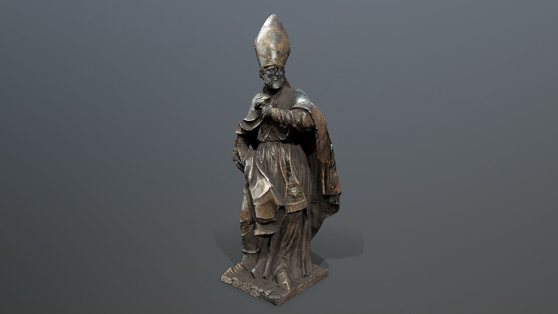 Man Statue Low-poly 3D model_8