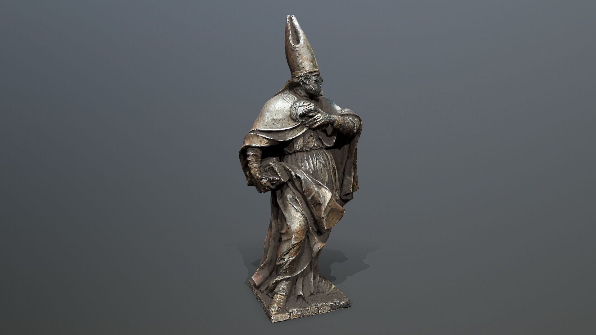 Man Statue Low-poly 3D model_7