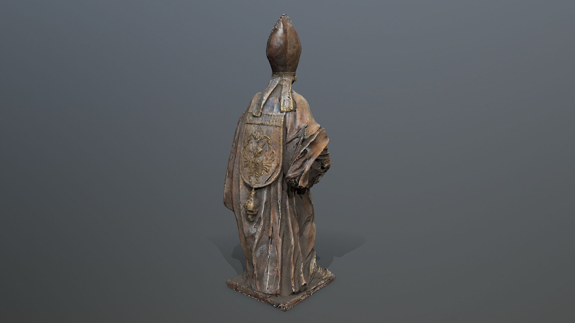 Man Statue Low-poly 3D model_5
