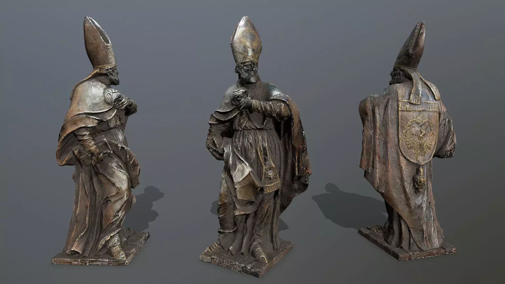 Man Statue Low-poly 3D model_0
