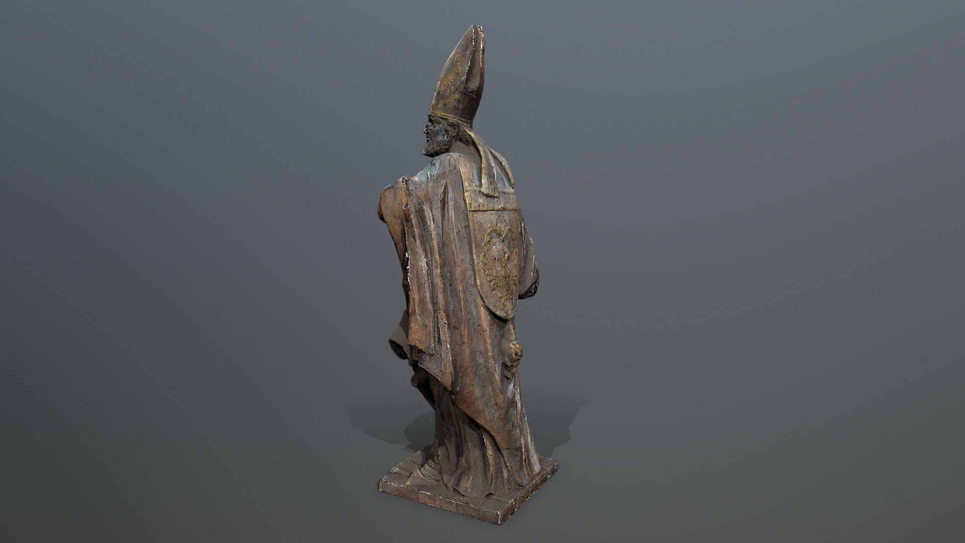 Man Statue Low-poly 3D model_3