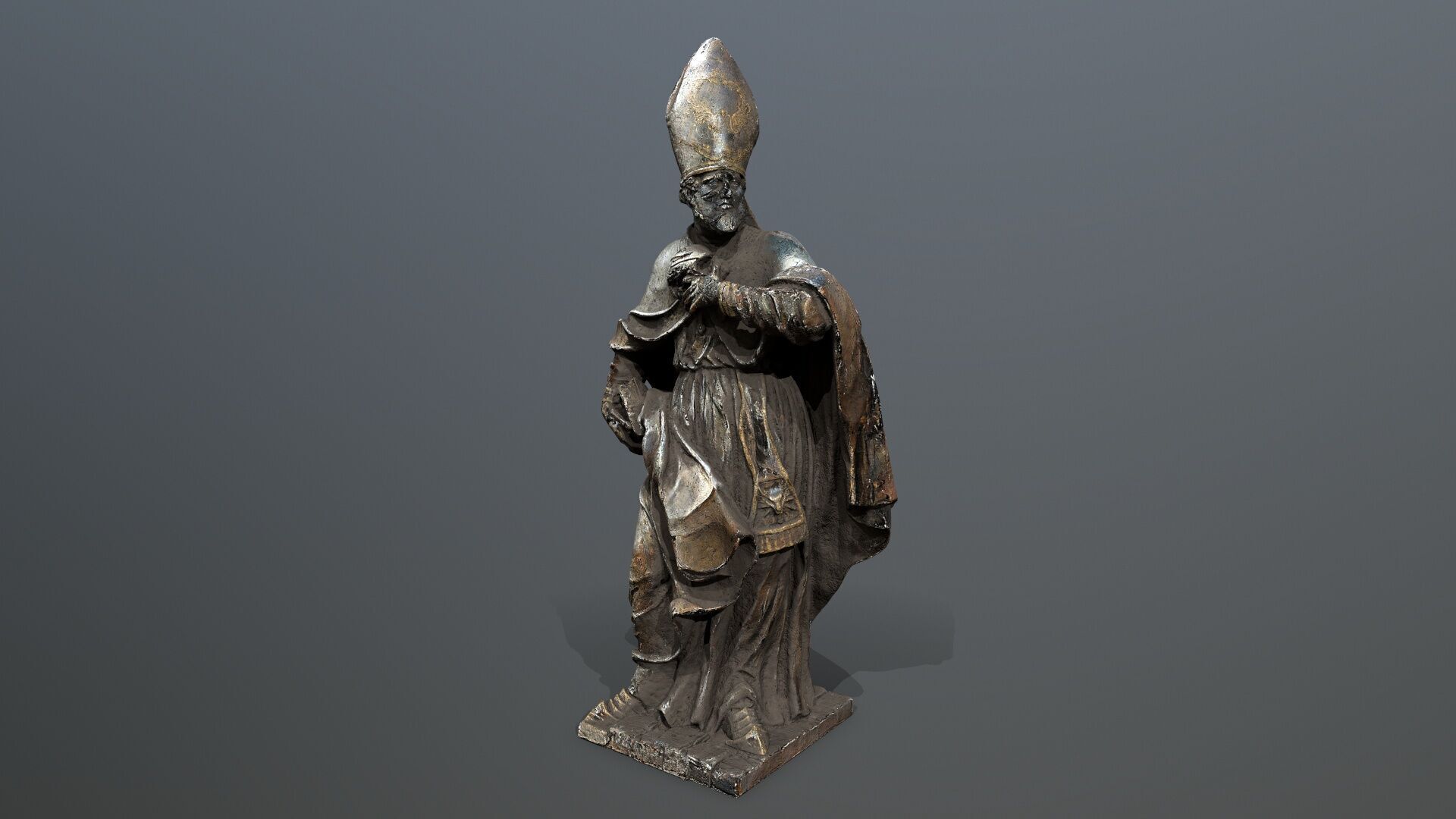 Man Statue Low-poly 3D model_1