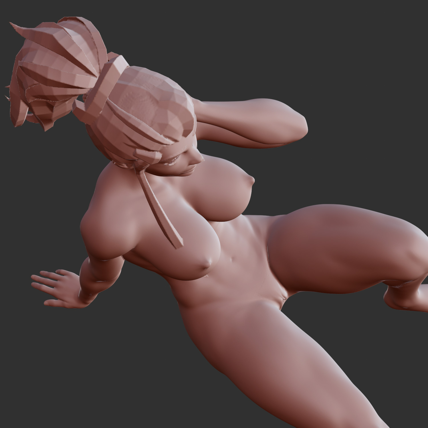 Naughty Ecchi Girl in Sensual Pose STL 3D print model_3