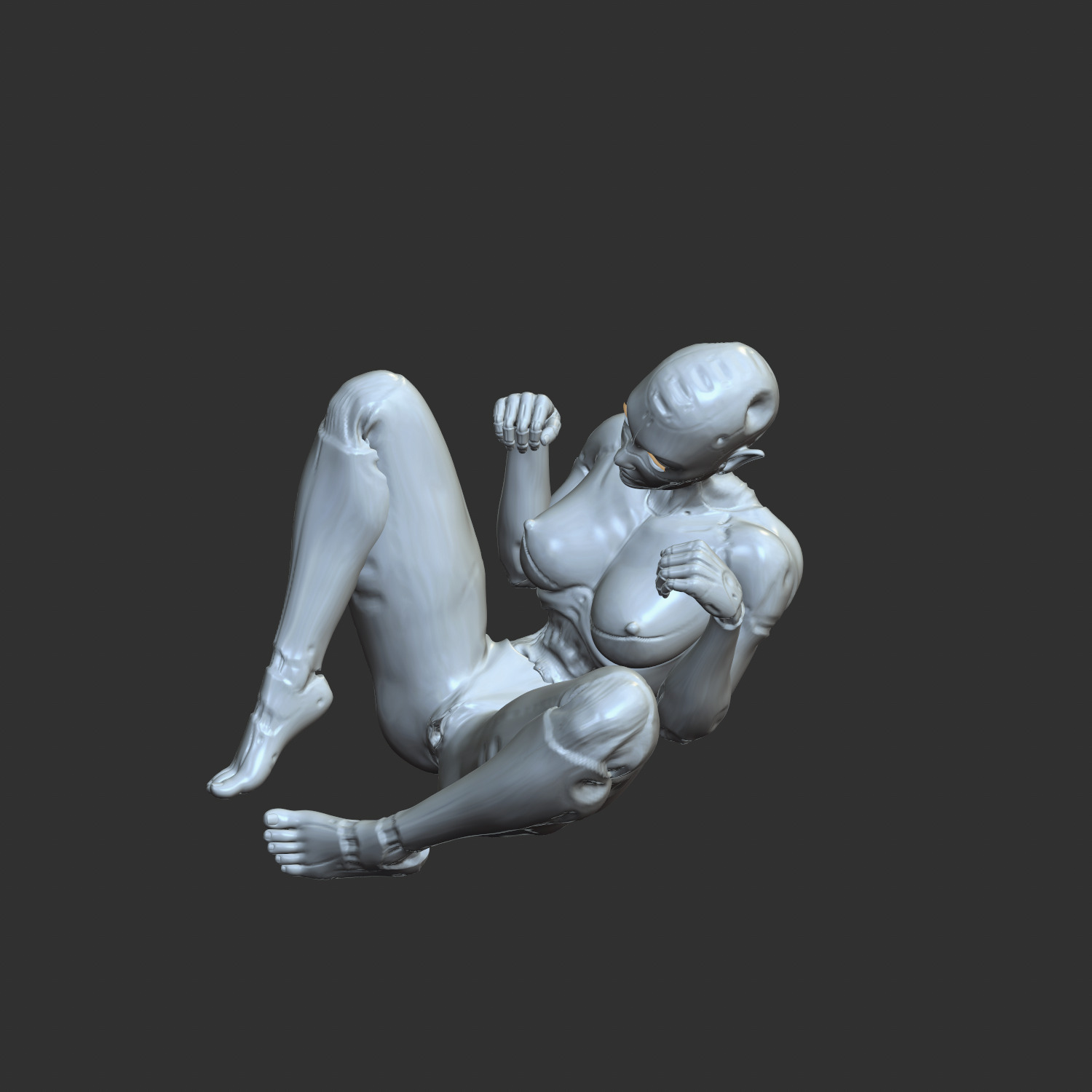 Lewd Cyberpunk Babe with Robotic Features STL 3D print model_4