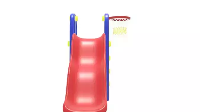 Playful Kids Slide with Basketball Hoop 3D model