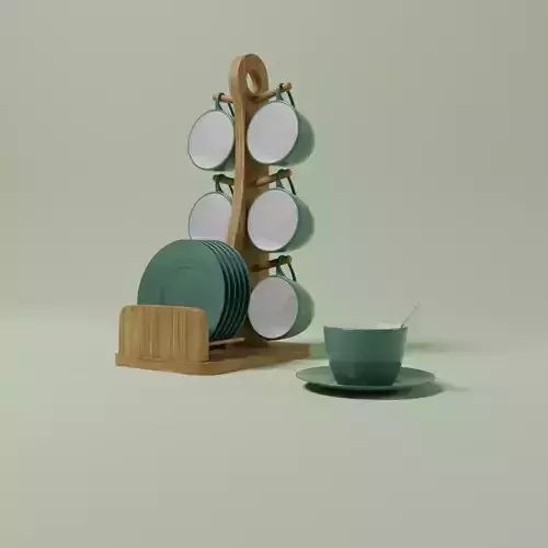 Wooden Cup Holder - Cup Set