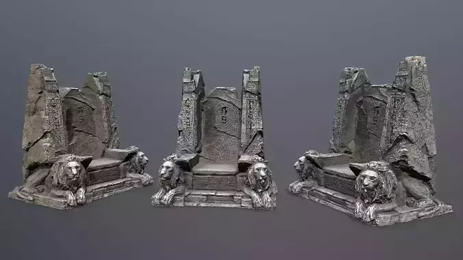 Lion Stone Throne