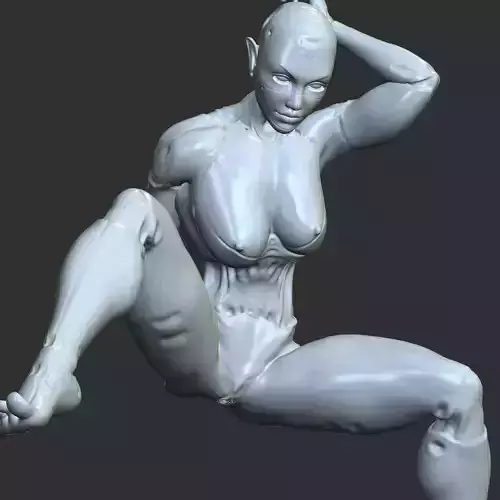 Hot Mecha Anime Girl Nude 3D Print Ready STL
