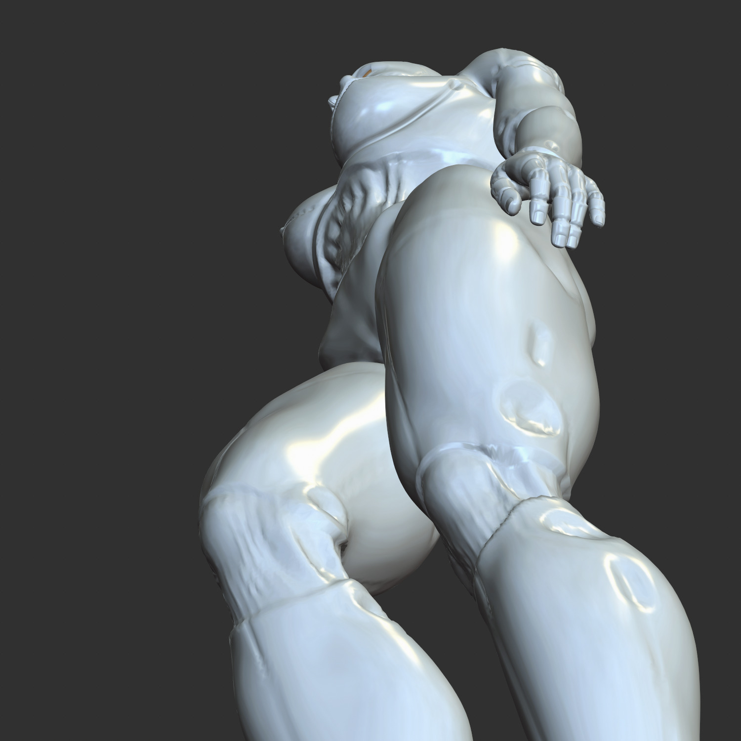 Hot Cyber Waifu Middle Finger STL Figure 3D print model_8