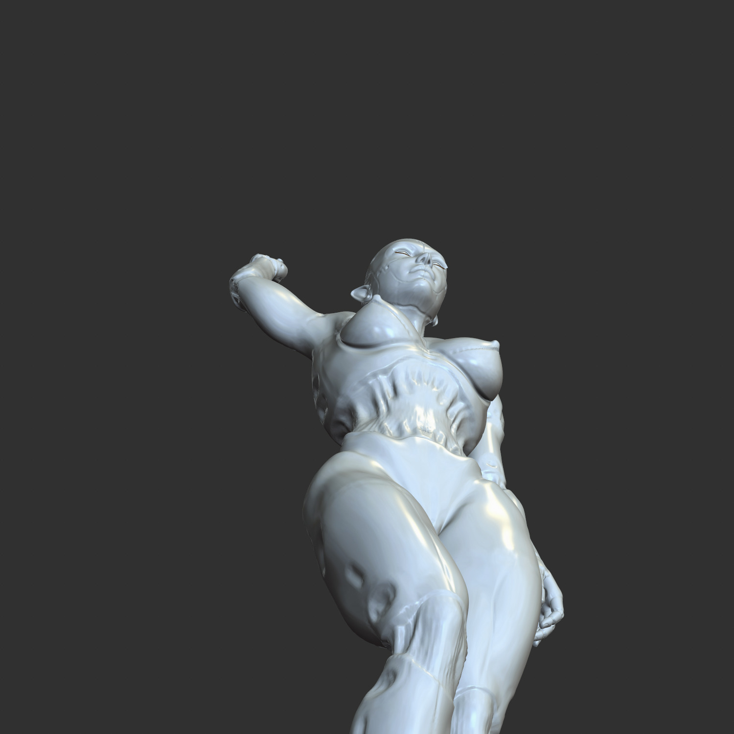 Hot Cyber Waifu Middle Finger STL Figure 3D print model_6