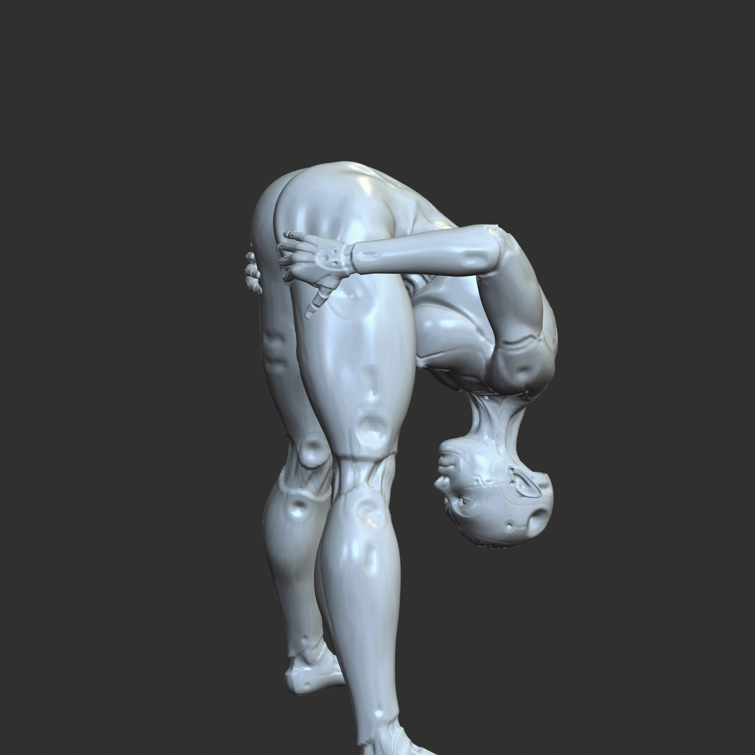 Holographic Cyberpunk Babe Nude STL File 3D print model_5