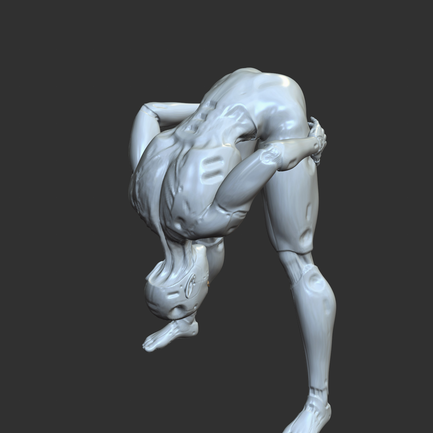 Holographic Cyberpunk Babe Nude STL File 3D print model_3