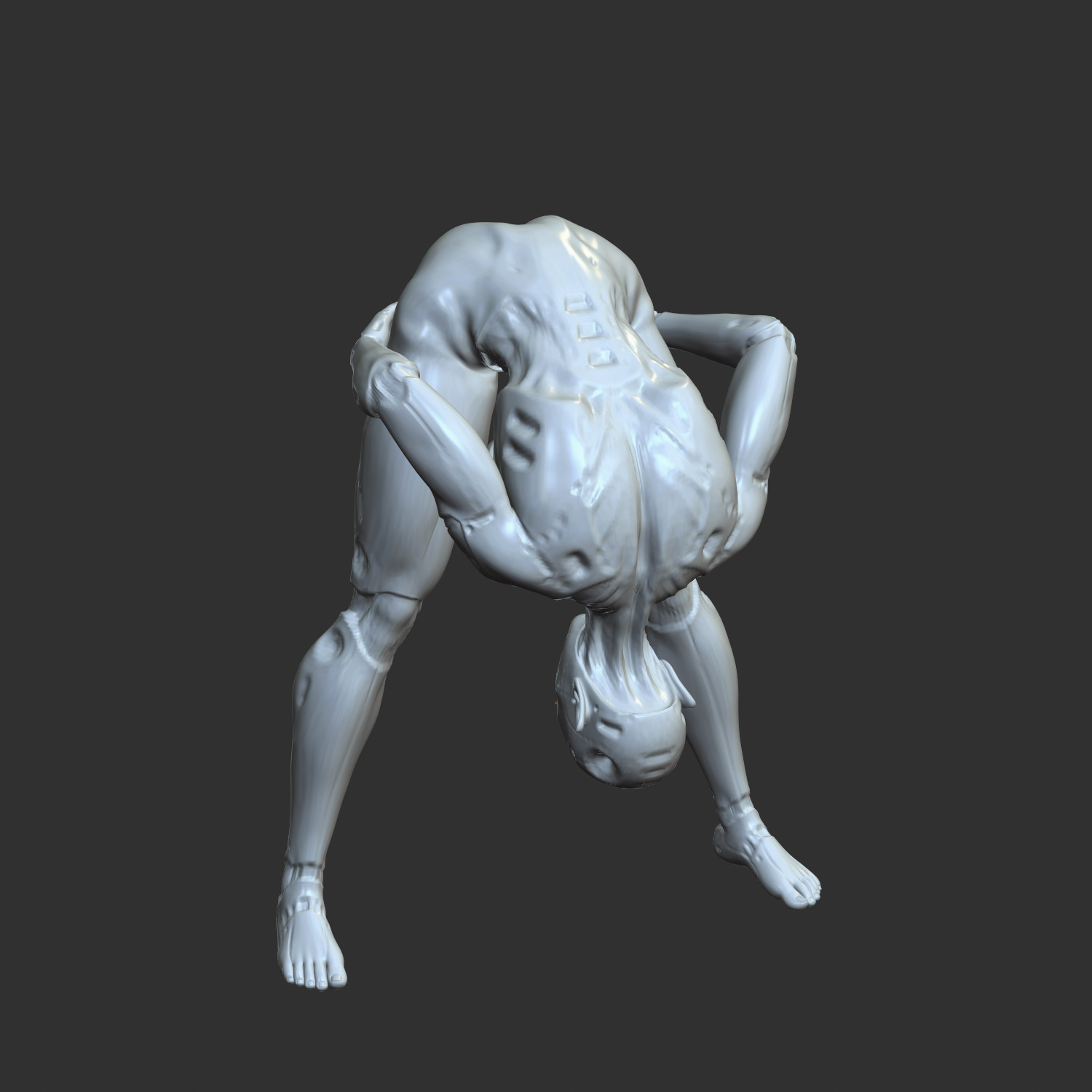 Holographic Cyberpunk Babe Nude STL File 3D print model_4