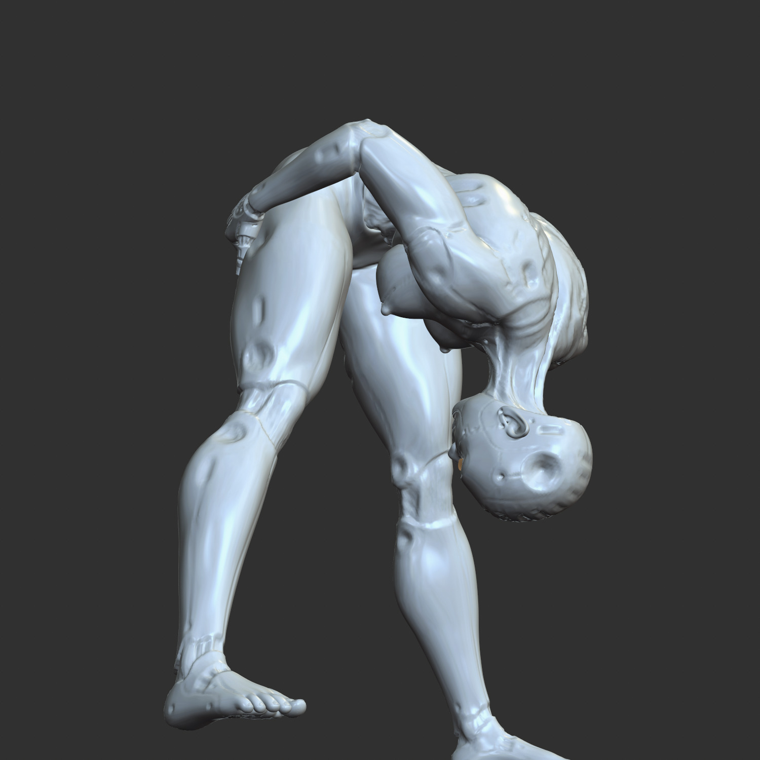 Holographic Cyberpunk Babe Nude STL File 3D print model_2